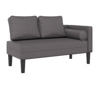 Chaise longue avec coussins gris similicuir