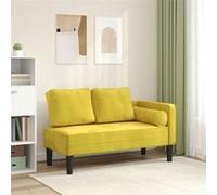 Chaise longue avec coussins jaune velours