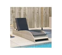Chaise Longue avec Coussins, Lit de Repos avec Dossier Réglable, Bain de Soleil, Meuble de Jardin Extérieur, Moderne, 368283