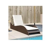 Chaise Longue avec Coussins, Lit de Repos avec Dossier Réglable, Bain de Soleil, Meuble de Jardin Extérieur, Moderne, 368279