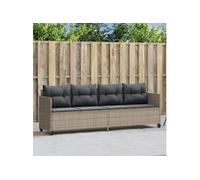 Vidaxl Chaise Longue Avec Coussins Gris Clair Résine Tressée