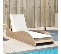 Chaise Longue avec Coussins Lit de Repos Jardin Marron Résine Tressée vidaXL