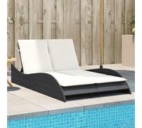 Chaise Longue avec Coussins Lit de Repos Jardin Marron Résine Tressée vidaXL