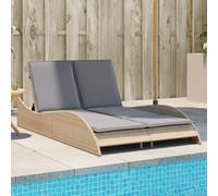 Chaise Longue avec Coussins Lit de Repos Jardin Marron Résine Tressée vidaXL