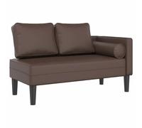vidaXL Chaise longue 4007566 – Similicuir marron, rembourrée avec coussins, 2 places