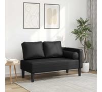 vidaXL Chaise longue 4007566 – Similicuir marron, rembourrée avec coussins, 2 places