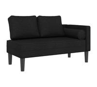 vidaXL Chaise longue avec coussins noir tissu, canapé rembourré, canapé pour chambre à coucher, canapé à 2 places, canapé, 4007581