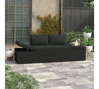 Chaise longue - vidaXL - Résine tressée - Noir - Confortable - Réglable - Extérieur