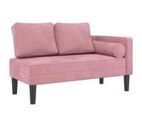 vidaXL Chaise longue avec coussins – velours rose