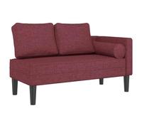 Chaise longue avec coussins rouge bordeaux tissu