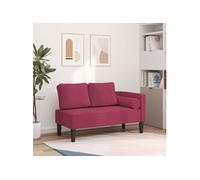 vidaXL Chaise longue avec coussins en velours rouge bordeaux