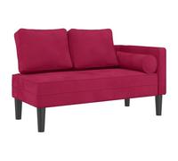 Chaise longue avec coussins rouge bordeaux velours