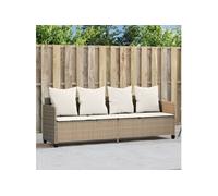 Chaise Longue avec Coussins, Siège avec Dossier, Transat avec Housse, Meuble de Jardin Terrasse Patio, Moderne, Beige 368348