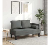 vidaXL Chaise longue avec coussins tissu gris clair