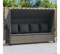 Chaise Longue avec Coussins Siège Transat Jardin Noir Résine Tressée vidaXL