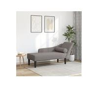 Chaise longue avec coussins taupe tissu