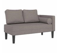 Chaise longue avec coussins taupe tissu