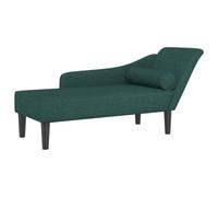 Chaise longue avec coussins vert foncé tissu