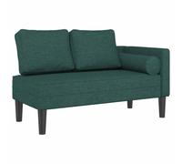 Vidaxl Chaise Longue Avec Coussins Vert Foncé Tissu Vert