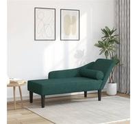 Chaise longue avec coussins vert foncé tissu Vert G