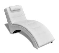 vidaXL Chaise Longue Cuir Artificiel Blanc avec Appui-tête Chaise de Salon