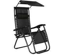 SPRINGOS Chaise Longue avec Pare- Soleil Chaise de Plage avec accoudoirs 62 x 110 cm