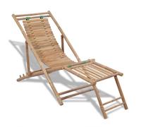 Chaise De Terrasse D'extérieur Avec Repose-Pied Bambou Vidaxl Vidaxl