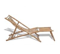 vidaXL Chaise longue avec repose-pied en bambou Naturel 152 x 59 x 80 cm