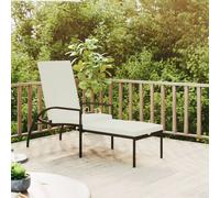Chaise Longue avec Repose-pied Résine Tressée Gris Bain de Soleil vidaXL
