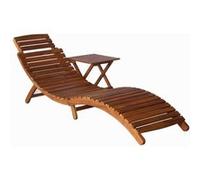 Vidaxl Chaise Longue Avec Table Bois D'acacia Massif Marron Marron