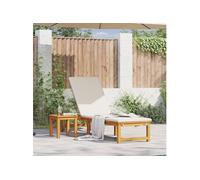 Chaise longue avec table en bois massif d acacia