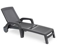 Chaise longue Bahama Bica en techno rotin anthracite