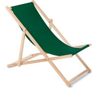 Chaise longue Transat Pliable en Bois de H?tre Vert foncé Greenblue