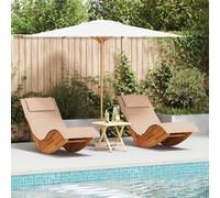 vidaXL Chaise longue basculante en bois d'acacia – Bain de soleil pour jardin et patio