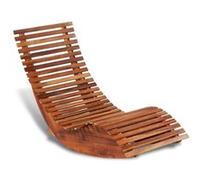 vidaXL Chaise longue basculante – Bain de soleil en bois d'acacia pour jardin et patio