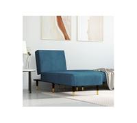 Vidaxl Chaise Longue Bleu Velours Bleu