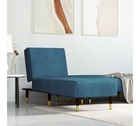 Chaise longue bleu velours Bleu G