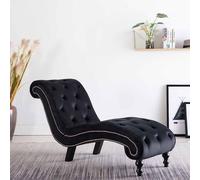 vidaXL Chaise longue velours bleu