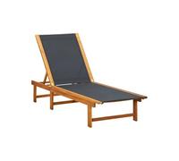Chaise longue Bois d acacia solide et textilène