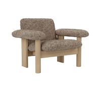 Audo Copenhagen Fauteuil Brasilia low back Natural oak-Sahara sheepskin curly