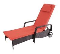 Chaise longue Carrara, polyrotin, bain de soleil, alu anthracite, coussin terracota Anthracite G