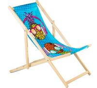 Chaise longue classique en bois de hêtre Outdoor avec votre propre impression Graphique Publicité