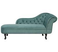 Chaise Longue Côté Droit Méridienne en Velours Vert Glamour Elégant Salon Nimes