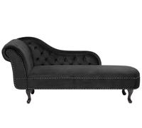 Méridienne Chesterfield en velours noir côté gauche NIMES