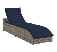 Chaise longue pliante coussin rangement marron résine tressée vidaXL