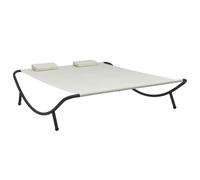 Chaise longue d extérieur Tissu Crème