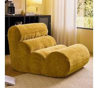 Chaise Longue de cheminée Togo, canapé d'angle, canapé de Sol Paresseux à Compression sous Vide, éponge à Rebond élevé et Tissu tissé Doux, Pouf Haut de Gamme Non compressé for Salon(Yellow)