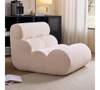 Chaise Longue de cheminée Togo, canapé d'angle, canapé de Sol Paresseux à Compression sous Vide, éponge à Rebond élevé et Tissu tissé Doux, Pouf Haut de Gamme Non compressé for Salon(White)