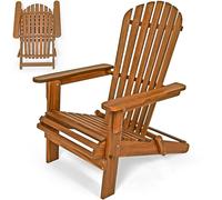 Chaise longue de jardin Adirondack en bois d'acacia, pliante