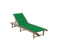 Chaise longue de jardin avec coussin Bambou